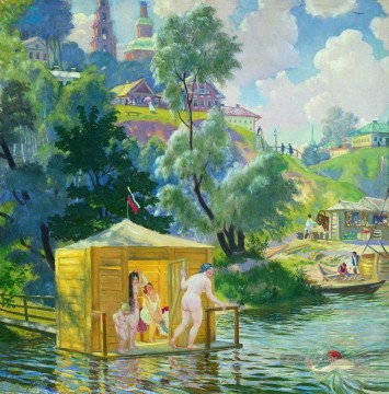 Nu œuvres - bain 1921 1 Boris Mikhailovich Kustodiev nue